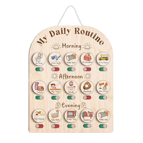 Hjatirace Tägliche Routine-Tabelle für Kinder, Holzplaner-Vorstand, Kindermorgendiagramm, fördert Unabhängigkeit, Mehrzweckgebrauch, 35,6 cm/14,02 Zoll, für Männer, Frauen, Frauen Hjatirace Tägliche Routine-Tabelle für Kinder, Holzplaner-Vorstand, Kindermorgendiagramm, fördert Unabhängigkeit, Mehrzweckgebrauch, 35,6 cm/14,02 Zoll, für Männer, Frauen, Frauen von Hjatirace