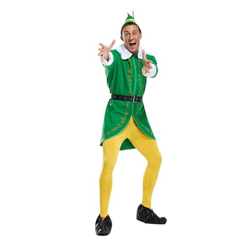 Hjatirace Weihnachts Outfit | Herren Weihnachtskostüm - Atmungsaktives Mittelalter Kostüm Set Mit Hut Stiefeln Für Fantasy Festivals Halloween Rennaissance Märkte Hjatirace Weihnachts Outfit | Herren Weihnachtskostüm - Atmungsaktives Mittelalter Kostüm Set Mit Hut Stiefeln Für Fantasy Festivals Halloween Rennaissance Märkte von Hjatirace