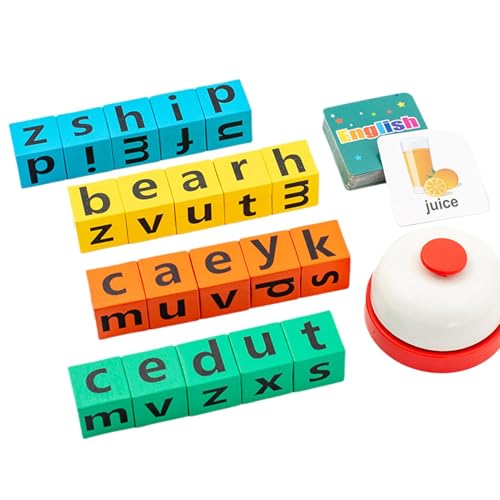 Wooden Letter Blocks, Educational Matching Letter Game, Early Education Toys, Alphabet Puzzles Blocks, Spelling Block Toy, Easy to Use, Portable for Kindergarten Preschool von Hjatirace