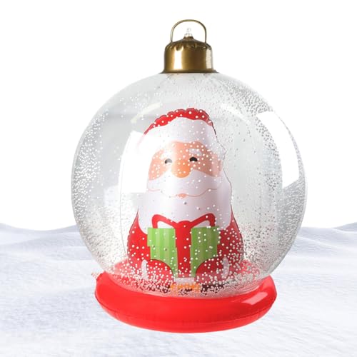 Inflatable Christmas Balls, Blow Up Santa Claus Ornaments, Decorations Giant Christmas Inflatables Toys, Christmas Ball Blow Up, Light Up Inflatable Christmas Balls, Easy To Use, Portable for Graden von Hjatirace