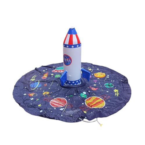 Kids Sprinkler Splash, Inflatable Outdoor Pad, Rocket Ship Sprinkler, Outdoor Water Sprinkler, Kids Water Sprinkler, Inflatable Non-Slip Rocket Ship Kids Sprinklerf for Kids von Hjatirace