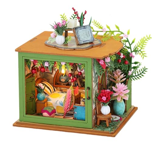 Miniature Room Kit Tiny House, Doll House Building Kit, Learning Education Toys, Pretend Play Toys Christmas, Miniature House Kit House Building Toy Set, Easy to Use, Portable for Home von Hjatirace