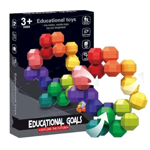 Polyeder-Stressball, schwieriges, mehrseitiges dreidimensionales Puzzle-Reisespiel, Stressabbauball, 3,15 x 0,79 x 4,72 Zoll, einfach zu bedienen, tragbar für Anfänger von Hjatirace