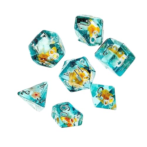 Polyhedral Dice Set, Small Resin Dice Set, Role Playing Games Tabletop Games, Polyhedral Dice Sets Pouches, Mushroom Dice Role, Easy to Use, Portable for Games Playing Games von Hjatirace