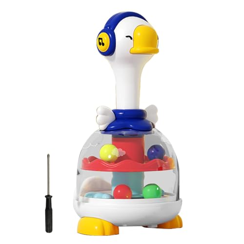 Press and Spin Toy, Duck Spinner Toy, Sound Light Spinner Toy, Jumping Ball Spinner, Interactive Rebound Toy, Interactive Press and Spin Duck Toy with Sound and Light for Kids von Hjatirace