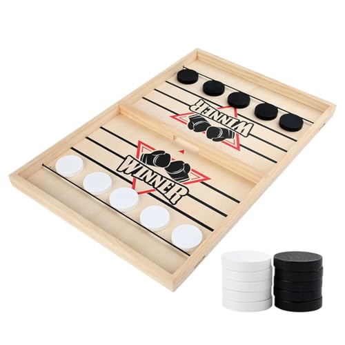 Puck-Spiel, Puck-Sling-Spiel, Holzbrettspiel, Holz-Airhockey-Brettspiel, Desktop-Kampfspiel, Wettbewerbsspiel, Schleuderspiel, Interaktives Spielzeug Für Familienspielabende, Interaktive von Hjatirace