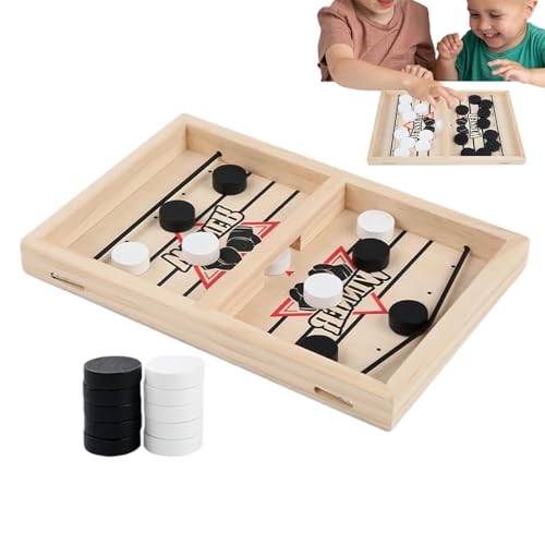 Puck-Spiel, Puck-Sling-Spiel, Holzbrettspiel, Holz-Airhockey-Brettspiel, Desktop-Kampfspiel, Wettbewerbsspiel, Schleuderspiel, Interaktives Spielzeug Für Familienspielabende, Interaktive von Hjatirace