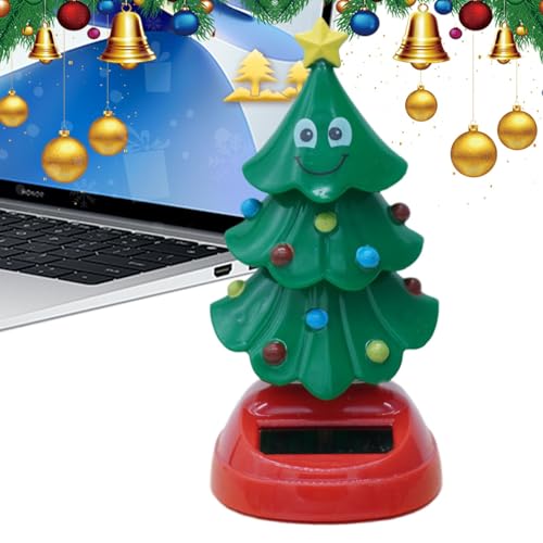 Solar Dashboard Figuren Weihnachten, Solar Wackeln Weihnachtsbaum Figuren, Entzückende Solarbetriebene Tanzfigur, Weihnachten Solarbetriebenes Tanzspielzeug, Solar Swinging Tree, Einfach zu Bedienen, von Hjatirace