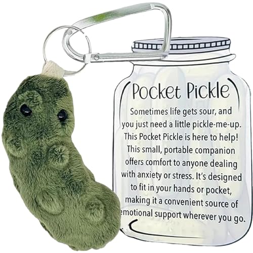 Stuffed Pickle Toy, 3.5 Inches Pickle Support Plush, Cute Pickle Stuffed Animal, Pickle Support Plush Includes Positive Card, Includes Positive Encouragement Card, Easy To Use, Portable for Kid Adult von Hjatirace