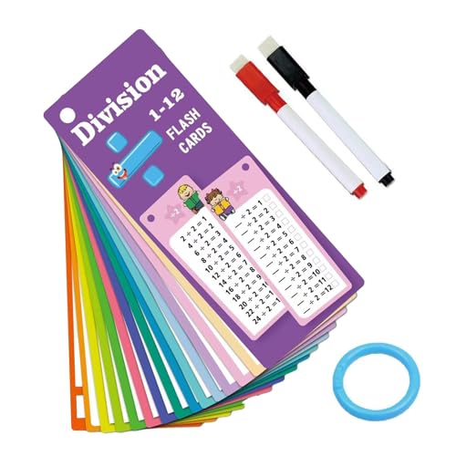 Subtraktions-Lernkarten, 15 x löschbare Multi-Mathematik-Lernkarten, Multiplikationsunterteilung, interaktives Mathe-Übungswerkzeug, pädagogische Mathematikübung, einfach zu bedienen, tragbar für von Hjatirace