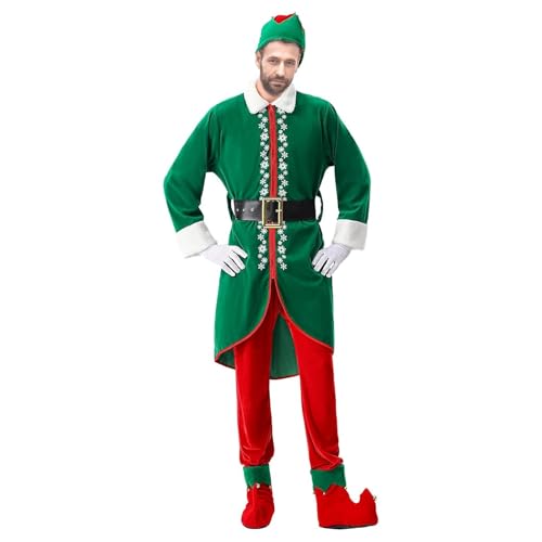 Elfenkostüm Weihnachten WeihnachtskostüM Elfen Kostüm für Weihnachten,Urlaub, Halloween,Cosplay Party (XL) von Hladce