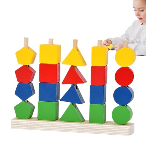 Hlagmix Stapelspielzeug für Kleinkinder von 1 bis 3 Jahren,Sortierspielzeug für Kleinkinder von 1 bis 3 Jahren | Stapelspielzeug für Babys, Sortierspielzeug aus Holz,Lernspielzeug für Kleinkinder, von Hlagmix