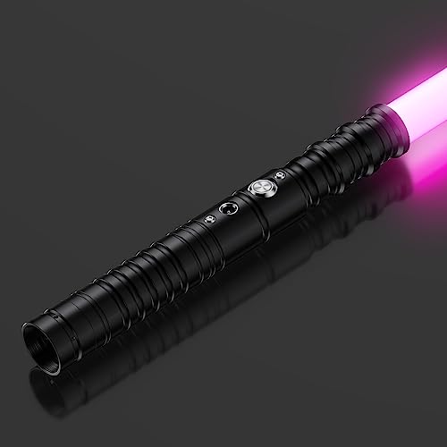 Hlieeosfcn Lichtschwert, 11 Farben RGB FX Duell-Lichtschwert für Kinder, Schwarzer Metall-Aluminium-Griff Splicable Lightsaber, Kindergeschenk Halloween Cosplay von Hlieeosfcn