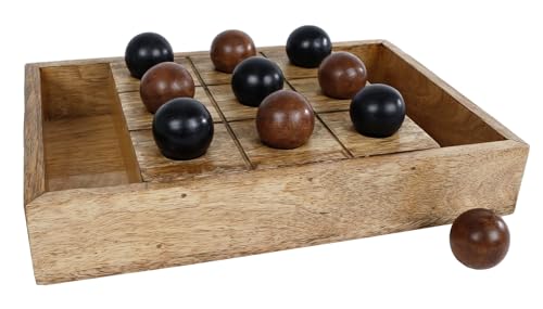 Deluxe Tic Tac Toe Spiel aus Holz 30 x 24 x 4,5 cm Spiel und Dekoration von Hline