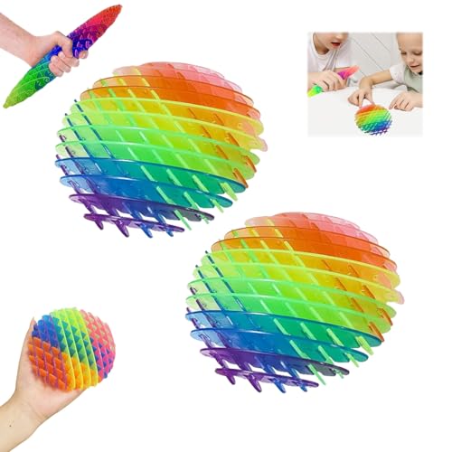 2 Stück Fidget Wurm Spielzeug, Stressabbau Spielzeug, Bunt Worm Fidgets Toy, Formwandelnder Wurm Spielzeug für Kinder, Sensorisches Fidget Spielzeug,Squeeze Fidgets für Kinder Erwachsene von Hmdylyh