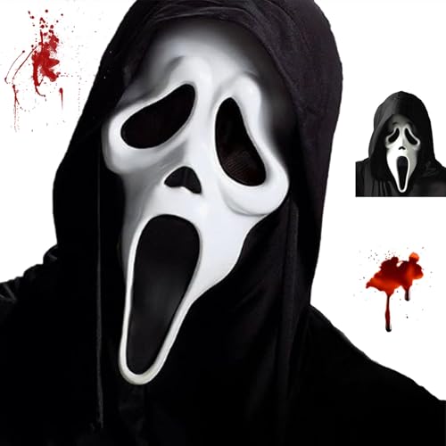 Hmdylyh Halloween Gruselige Masken,Cosplay Realistische Requisiten,Schrei Maske,Scream Maske für Kinder Erwachsene, Halloween Party Bar Maskerade Gruselmaske von Hmdylyh