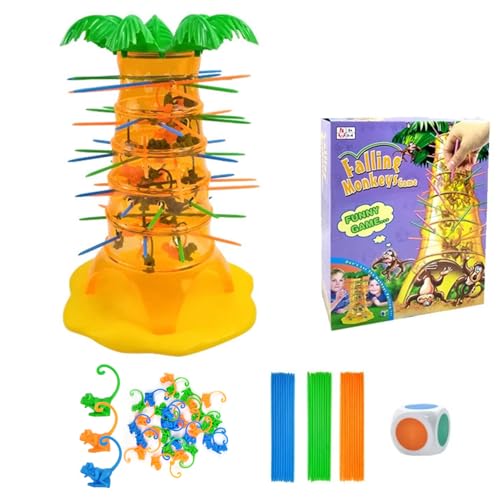 Hmfmdy Affenalarm Familien Brettspiele, Desktop Puzzle Spielzeug, Affenalarm Affen Spiel,Tischspiel Spielzeug, Geeignet für 2-4 Spieler, Würfelspiel für die Familie für Kinder und Erwachsene von Hmfmdy