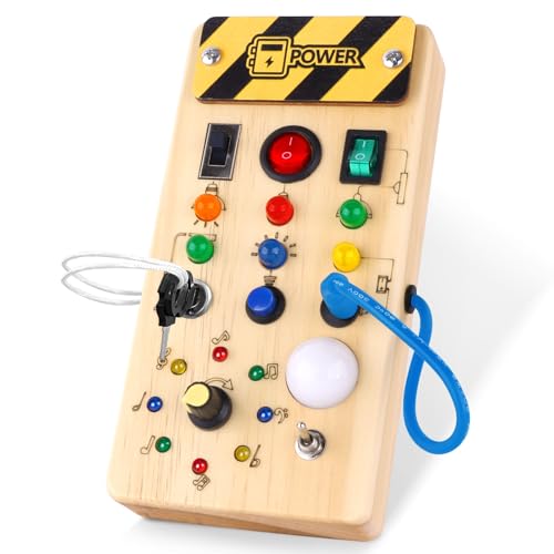 Montessori Busy Board Spielzeug mit LED Lichtschalter Activity Board Holzspielzeug ab 1 Jahr Motorikspielzeug Sensorik Spielzeug Lernspielzeug für Babys und Kleinkinder ab 1 2 3 Jahre Montessori Busy Board Spielzeug mit LED Lichtschalter Activity Board Holzspielzeug ab 1 Jahr Motorikspielzeug Sensorik Spielzeug Lernspielzeug für Babys und Kleinkinder ab 1 2 3 Jahre von Hoarosall