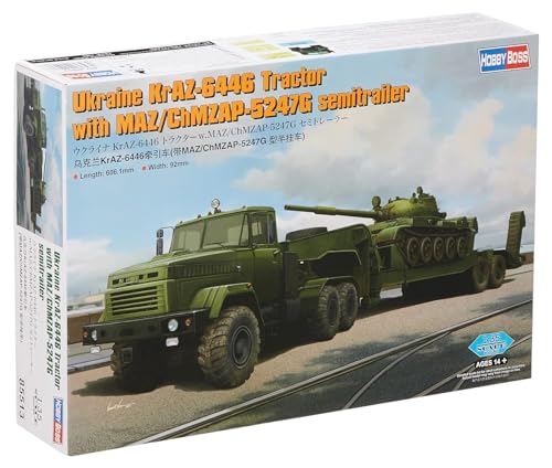 Hobby Boss 385513 Ukraine KrAZ-6446 Tractor w.MAZ/ChMZAP-5247G semitrailer Traktor 1/35 KrAZ 6446 mit MAZ/CHMZAP Modellbausatz, verschieden, Medium von Hobby Boss