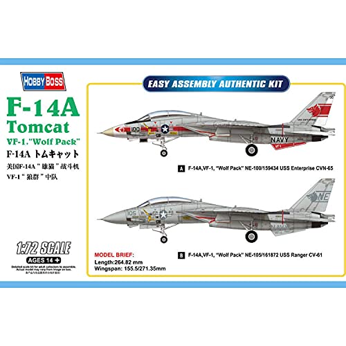 Hobby Boss 80279 F-14A Tomcat Cat Plastikmodellbausatz, Farbig, Large von Hobby Boss