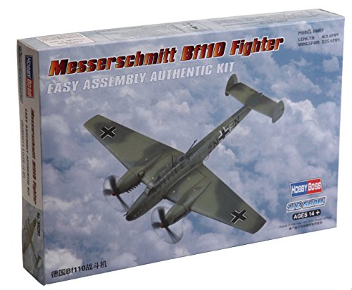 Hobby Boss 80292 Modellbausatz Messerschmitt Bf110 Fighter, Grau von Hobby Boss