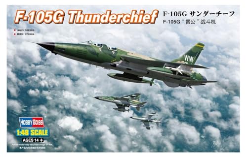 Hobby Boss 80333 Modellbausatz F-105G Thunderchief, Grau von Hobby Boss