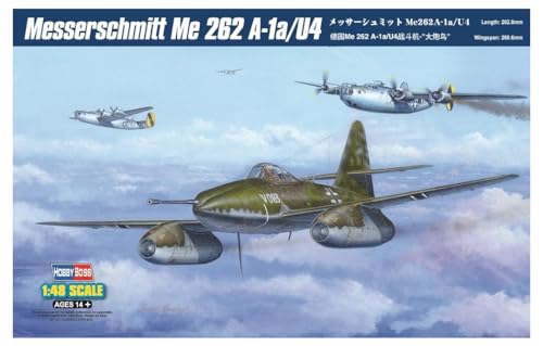 Hobby Boss 80372 Modellbausatz Messerschmitt Me 262 A-1a/U4, Weiß von Hobby Boss