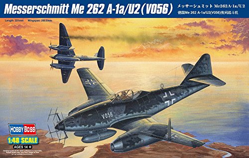 Hobby Boss 80374 Modellbausatz Me 262 A-1a/U2 (V056), Grau von Hobby Boss