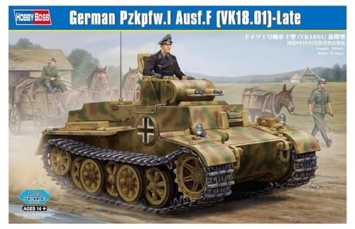 Hobby Boss 83805 Modellbausatz German Pzkpfw.I Ausf.F (VK1801)-Late, Mittel, Braun, Grau, Grün, Gelb von Hobby Boss