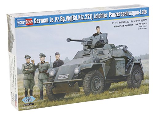 Hobby Boss 083814 German Le.Pz.Sp.Wg Sd.Kfz.221 Leichter Panzerspahwagen - Late Modellbausatz, Zubehör, Mehrfarbig, 1:35 Scale von Hobby Boss