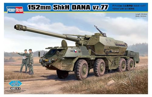 Hobby Boss 85501 Modellbausatz 152mm ShkH DANA vz. 77, Grau von Hobby Boss