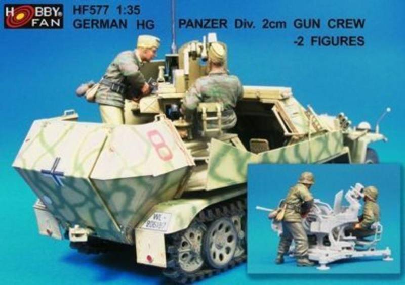 German HG Panzer Div.2cm Gun Crew- 2 Fig von Hobby Fan