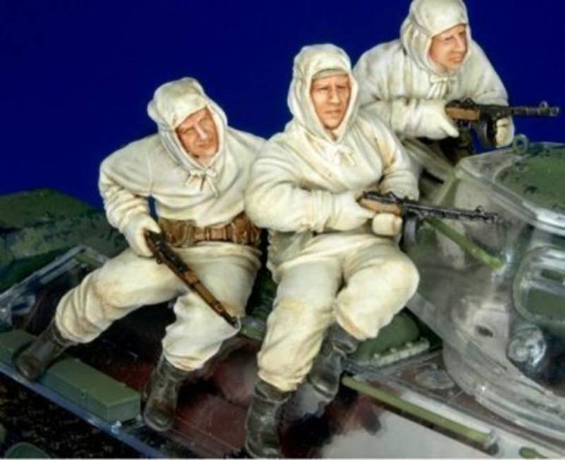 Russ. infantry on T-34 winter unif. set1 von Hobby Fan