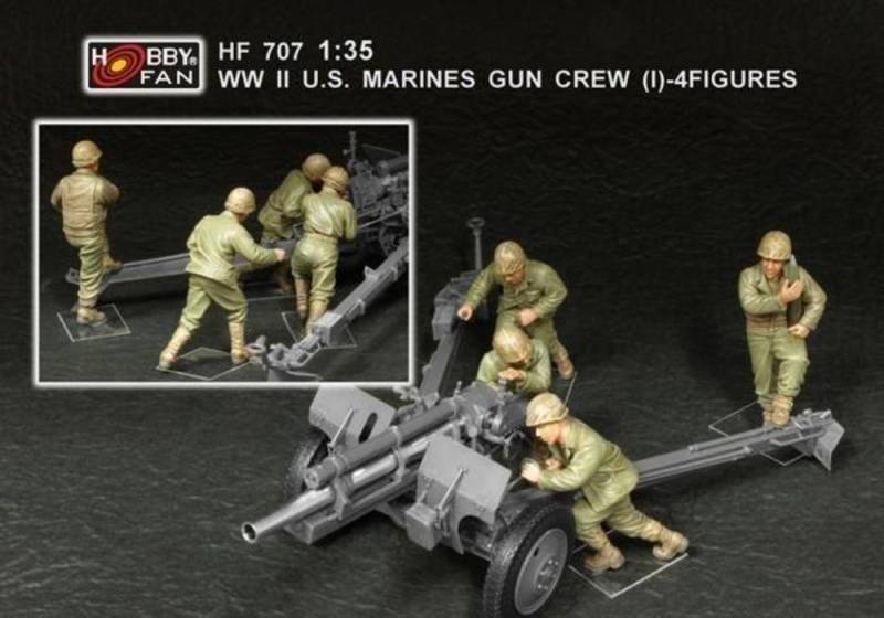 WWII U.S. Marines gun crew(set 1 4 fig.) von Hobby Fan