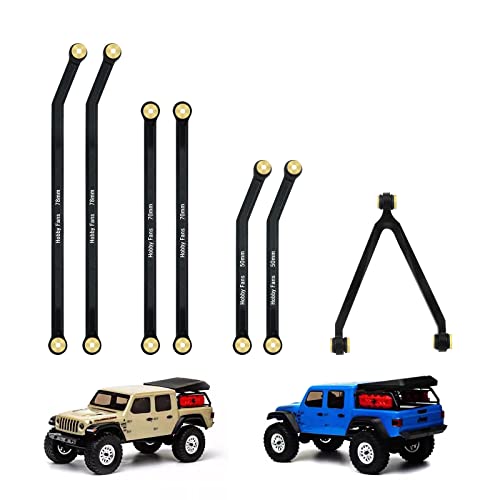 Hobby Fans High Clearance Chassis Links Set Aluminium RC Rod Linkage Kit für SCX24 Gladiator AXI00005 Axial 1/24 RC Crawler Car von Hobby Fans