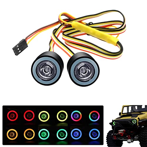 Hobby Fans RC LED Scheinwerfer Angel Eyes LED Licht Kit mit 12 Modi für 1/10 RC Rock Crawler Truck Axial SCX10 RC4WD Traxxas TRX-4 Autos Zubehör von Hobby Fans