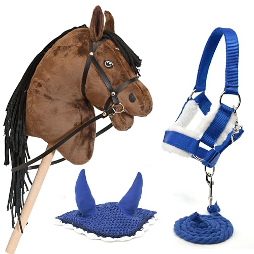 Hobby Horse Land Hobby Horse Braun mit Zaum + Halfter + Führleine + Mütze blau für Kinder ab 7 Jahren Hobby Horse Land Hobby Horse Braun mit Zaum + Halfter + Führleine + Mütze blau für Kinder ab 7 Jahren von Hobby Horse Land
