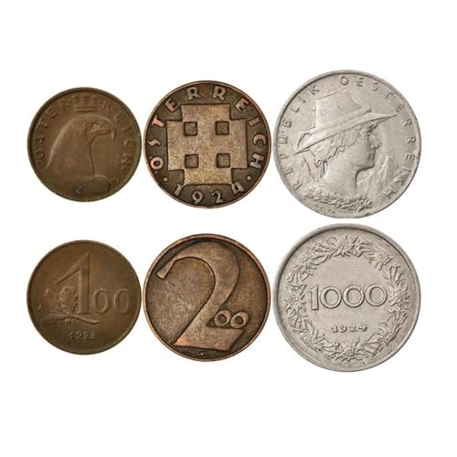3 Münzen Set aus Österreich | 100 200 1000 Kroner Münzset Kollektion | Kronenadler | Kreuzpotent | Tirol Frau | Blumenkranz | 1923-1924 3 Münzen Set aus Österreich | 100 200 1000 Kroner Münzset Kollektion | Kronenadler | Kreuzpotent | Tirol Frau | Blumenkranz | 1923-1924 von Hobby of Kings