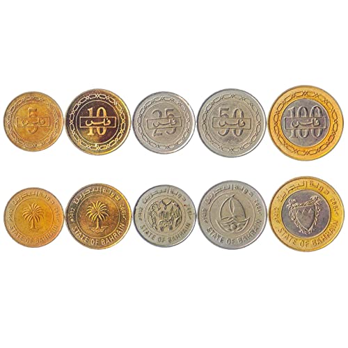 Hobby of Kings 5 Coins from Bahrain | Bahraini Coin Set Collection 5 10 25 50 100 Fils | Circulated 1991-2001 | Palm Tree | Dhow Hobby of Kings 5 Coins from Bahrain | Bahraini Coin Set Collection 5 10 25 50 100 Fils | Circulated 1991-2001 | Palm Tree | Dhow von Hobby of Kings