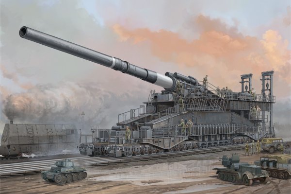 German 80cm K(E) railway gun Dora von HobbyBoss