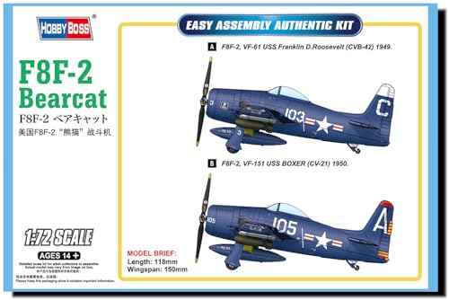 HobbyBoss 87269 1/72 F8F-2 Beirat Bearcat Modellbausatz, Mehrfarbig von Hobby Boss