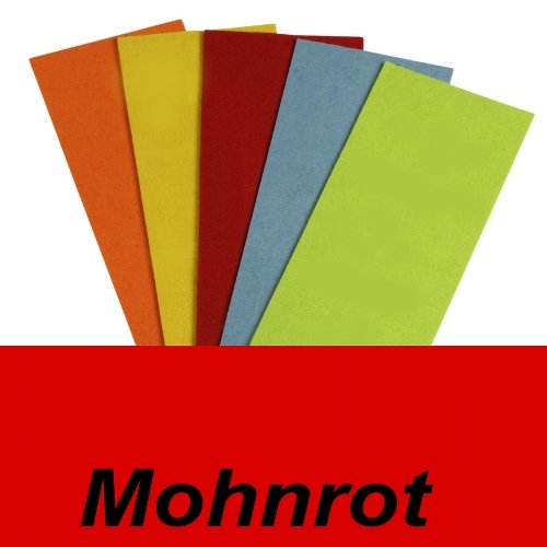 Filzplatte 50 x 75 cm, 3mm, MOHNROTGrundpreis 1m²12,00 Euro von Hobbyfun