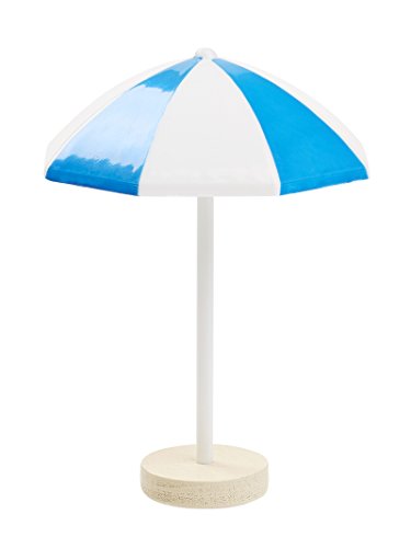 Sonnenschirm ca. 6 cm, Kunststoff, blau/weiss von Hobbyfun