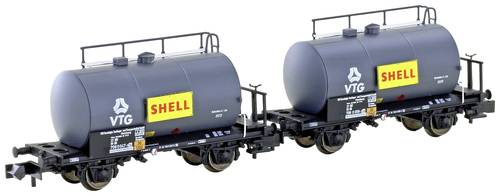 Hobbytrain H24831 N 2er-Set Leichtbau-Kesselwagen VTG/Shell der DB VTG / Shell von Hobbytrain