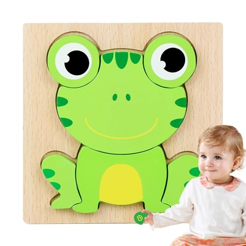 Hobngmuc 3D-Tierpuzzle aus Holz, Tierholzpuzzle für Kinder,Lernpuzzle-Spielzeug - Niedliche Tierpuzzles für Kinder von 4 bis 6 Jahren, frühpädagogisches kreatives Tierpuzzle für das Lernen im von Hobngmuc