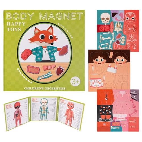 Hobngmuc Anatomie-Puzzle für Kinder, Mein Körper-Puzzle - Magnetisches Puzzlespielzeug für den menschlichen Körper | My Body Puzzle für Kleinkinder, Kinder-Anatomie-Puzzle, Kinderspielset, Anatomie von Hobngmuc