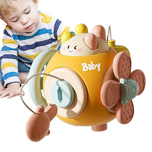 Hobngmuc Busy Cube, Babywürfelspielzeug,6-in-1-Baby-Busy-Cube-Spielzeug - Aktivitätswürfel für Kleinkinder, Lern- und Bildungsspielzeug, Kinderreisespielzeug für Babys, und Mädchen von Hobngmuc