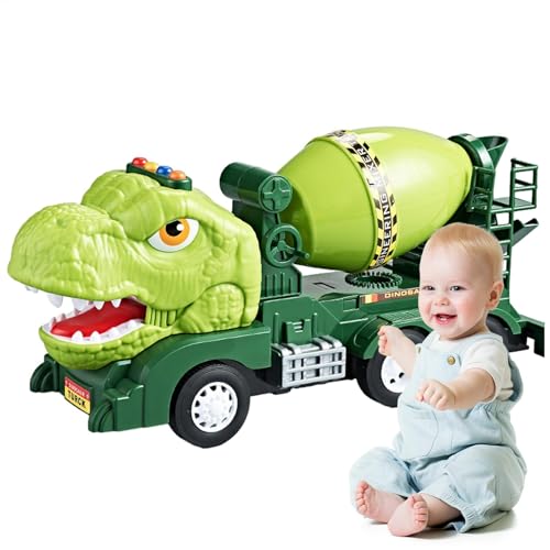 Hobngmuc Dinosaurier-LKW-Spielzeug,Dinosaurier-LKW-Transporter - Dinosaurier-Auto-LKW-Spielzeug,Dino-Spielzeug für, Lernspielzeug, Dinosaurier-Technikfahrzeug, Rückziehauto, reibungsbetriebenes von Hobngmuc