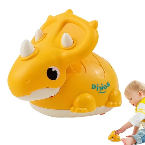 Hobngmuc Drücken Sie Dinosaurier-Spielzeug, Dinosaurier-Pull-Auto,Niedlicher Triceratosaurier Press Go Toys | Triceratosaurier-Tierauto-Spielzeug, Press-and-Go-Spielzeug, reibungsbetrieben, für die von Hobngmuc