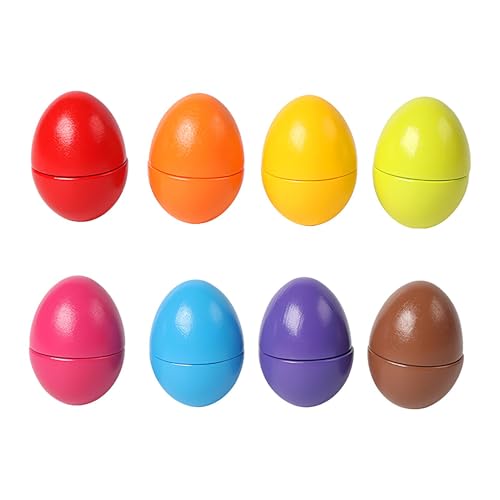 Hobngmuc Ei -sensorisches Spielzeug, Kleinkind Eierspielzeug | SORTER Play Eggs Set von 8 - Kleinkind Bildungsübereinstimmung Farbformen und Sortiererkennungsfähigkeiten Spielzeug für Kid Baby Boy von Hobngmuc